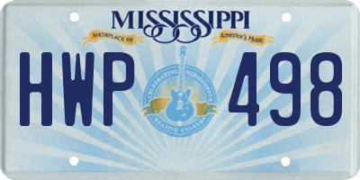 MS license plate HWP498