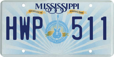 MS license plate HWP511