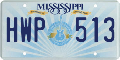 MS license plate HWP513