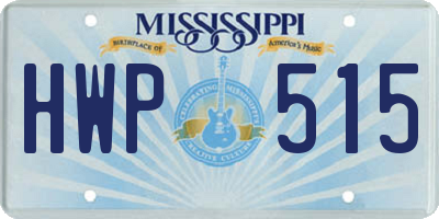 MS license plate HWP515