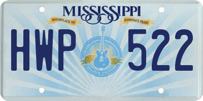 MS license plate HWP522