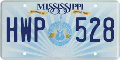 MS license plate HWP528