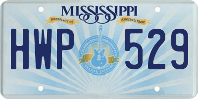 MS license plate HWP529