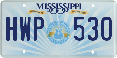 MS license plate HWP530