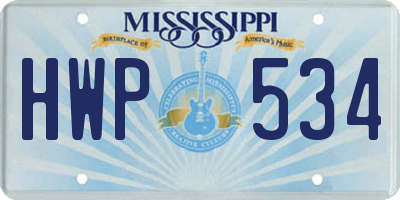 MS license plate HWP534