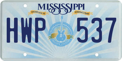 MS license plate HWP537