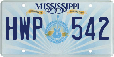 MS license plate HWP542