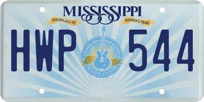 MS license plate HWP544
