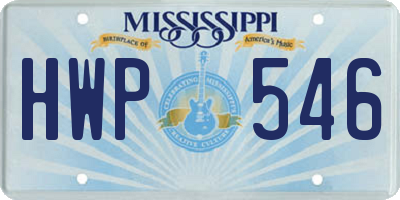 MS license plate HWP546