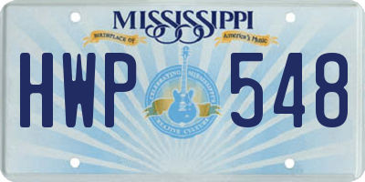 MS license plate HWP548