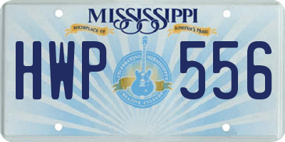 MS license plate HWP556