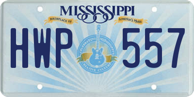 MS license plate HWP557