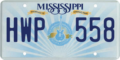 MS license plate HWP558