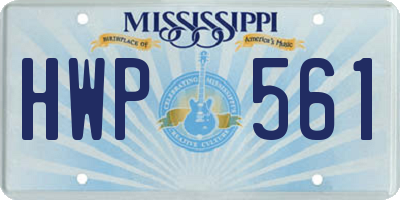 MS license plate HWP561