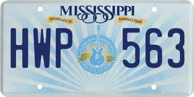 MS license plate HWP563