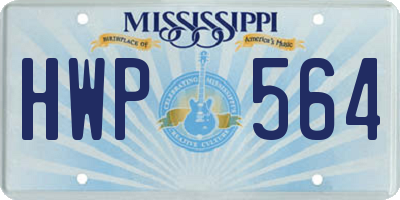 MS license plate HWP564