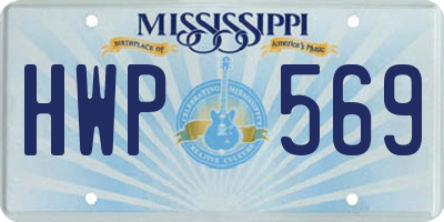 MS license plate HWP569
