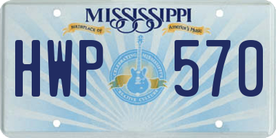 MS license plate HWP570