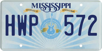 MS license plate HWP572