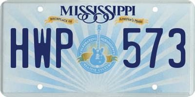 MS license plate HWP573