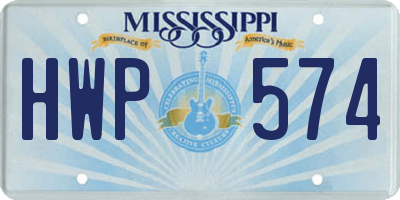 MS license plate HWP574