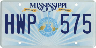 MS license plate HWP575