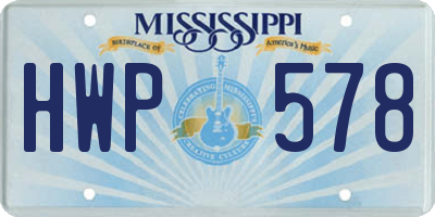 MS license plate HWP578