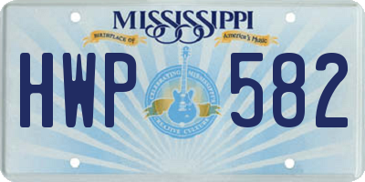 MS license plate HWP582