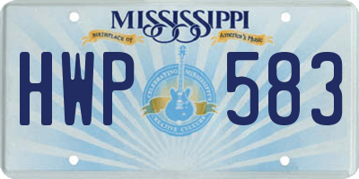 MS license plate HWP583