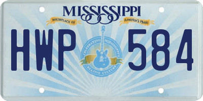 MS license plate HWP584