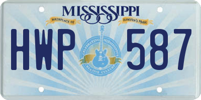 MS license plate HWP587