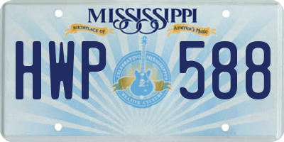 MS license plate HWP588