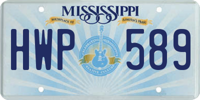 MS license plate HWP589