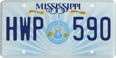 MS license plate HWP590
