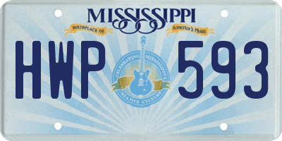 MS license plate HWP593