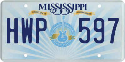 MS license plate HWP597