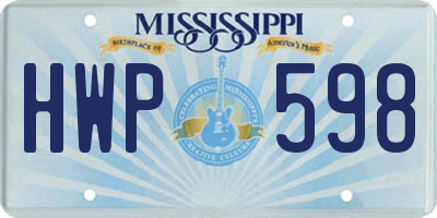MS license plate HWP598