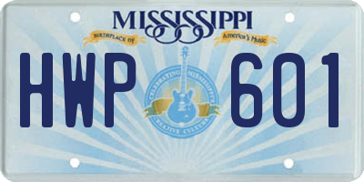 MS license plate HWP601