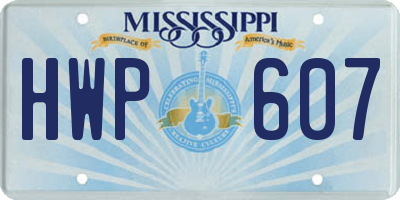 MS license plate HWP607