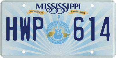 MS license plate HWP614
