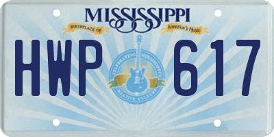 MS license plate HWP617