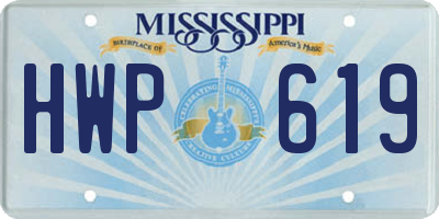 MS license plate HWP619