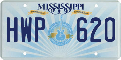 MS license plate HWP620