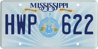 MS license plate HWP622