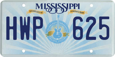 MS license plate HWP625