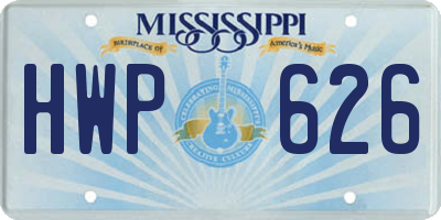 MS license plate HWP626