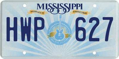 MS license plate HWP627