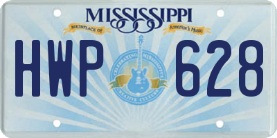 MS license plate HWP628