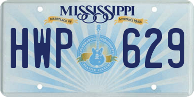MS license plate HWP629