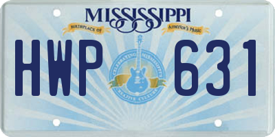 MS license plate HWP631